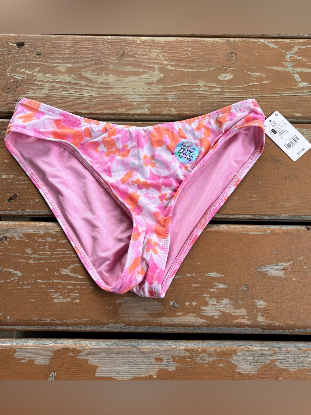 Ardene Classic Cut Pink Floral Bikini Bottoms - Size Small *NEW*